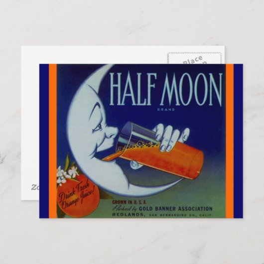 Anthropomorfe Half Moon Briefkaarten PC (Voorkant / Achterkant)
