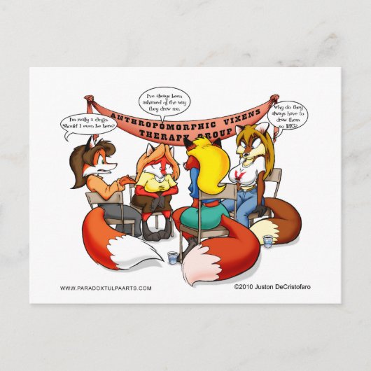 Anthropomorfe Vixen Therapie Briefkaarten (Voorkant)