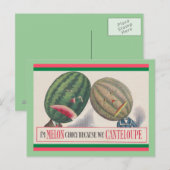 ANTHROPOMORFIE Melons Pun BRIEFKAART (Voorkant / Achterkant)