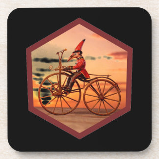 Anthropomorphic Anteater Riding an Antique Bicycle Bier Onderzetter