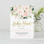 Anthurium Baby shower Fille Invitation florale (Debout devant)