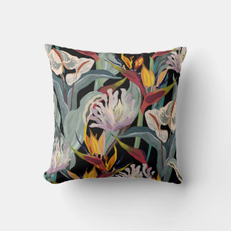 Anthurium en strelitzia naadloos patroon. kussen