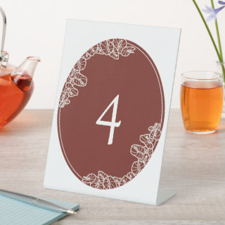 Anthurium geïllustreerd huwelijks tafelbord reclamebord met voetstuk