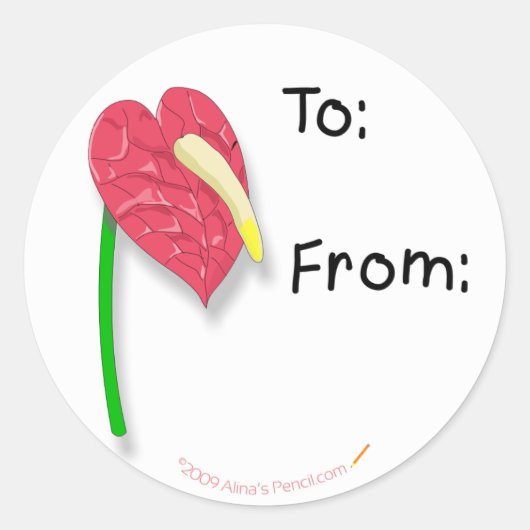 Anthurium Gift Label Stickers (Voorkant)