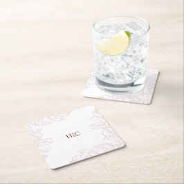 Anthurium Initials Coaster Vierkante Kartonnen Onderzetter