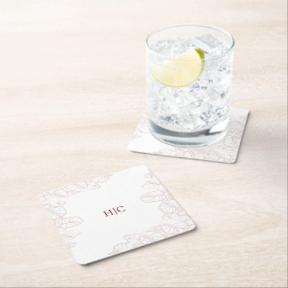 Anthurium Initials Coaster Vierkante Kartonnen Onderzetter