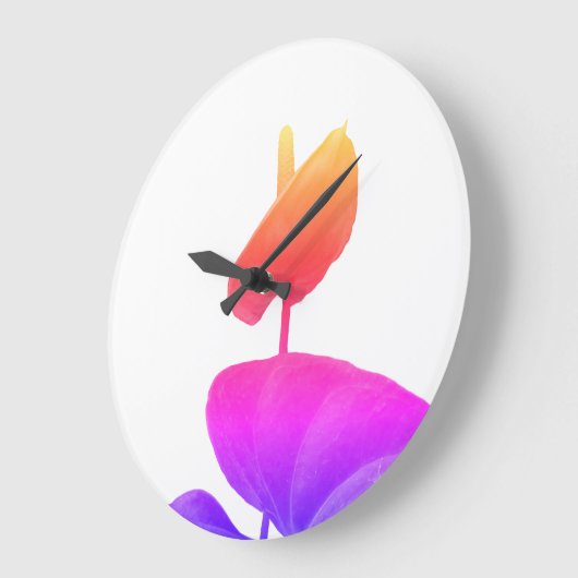 Anthurium photographie Acrylique Mur Horloge (Angle)