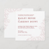 Anthurium Romantic Modern Wedding Invitation (Devant / Derrière)