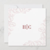 Anthurium Romantic Modern Wedding Invitation Kaart (Achterkant)