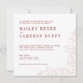 Anthurium Romantic Modern Wedding Invitation Kaart