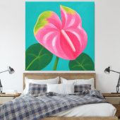 anthurium-schilderij canvas afdruk (Insitu (Slaapkamer))