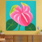 anthurium-schilderij canvas afdruk (Insitu (Woonkamer))