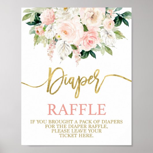 Anthurium waterverf floral Diaper Raffle-teken Poster (Voorkant)