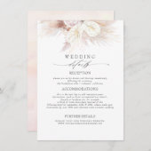 Anthuriums en Pampas Gras Bruiloft Informatie Informatiekaartje (Voorkant / Achterkant)