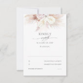 Anthuriums en Pampas Grass Bruiloft RSVP (Voorkant)