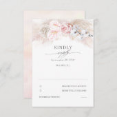 Anthuriums roses et Mariage en herbe Pampas RSVP (Devant / Derrière)