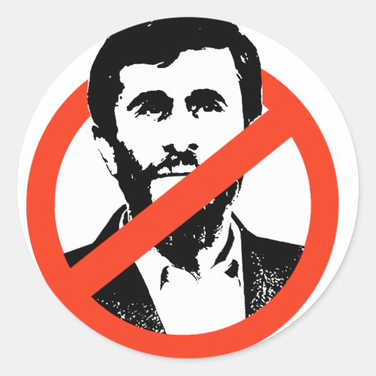 Anti-Ahmadinejad Ronde Sticker (Voorkant)