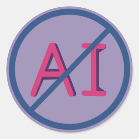 Anti AI 3 inch ronde sticker (Voorkant)