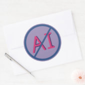 Anti AI 3 inch ronde sticker (Envelop)