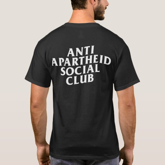 Anti Apartheid Social Club voor & achter T-shirt (Achterkant)