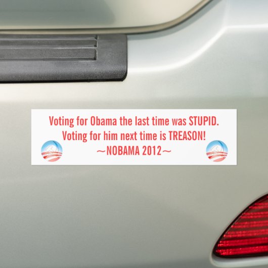 Anti autocollant d'Obama, NOBAMA 2012, (En voiture)