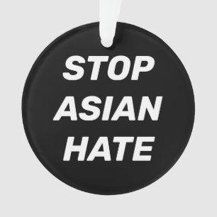 Anti-Aziatische Hate zwarte en witte moderne typog Ornament