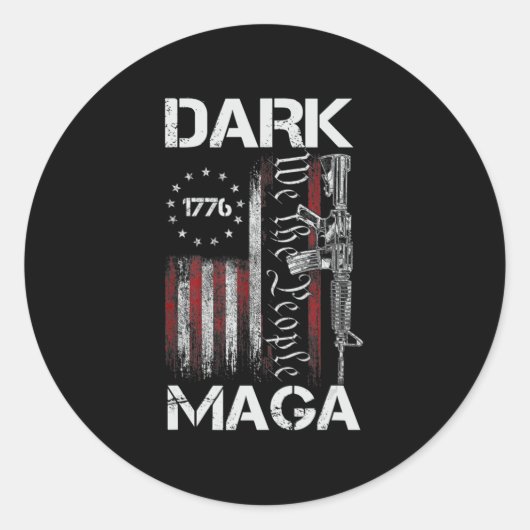 ANTI-BIDEN DARK MAGA SUPPORT TRUMP RONDE STICKER (Voorkant)