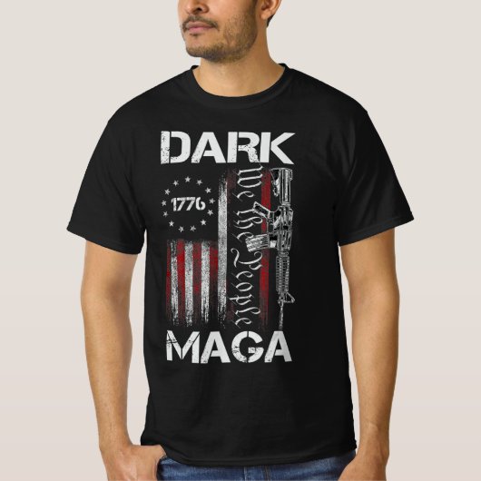 ANTI-BIDEN DARK MAGA SUPPORT TRUMP T-SHIRT (Voorkant)