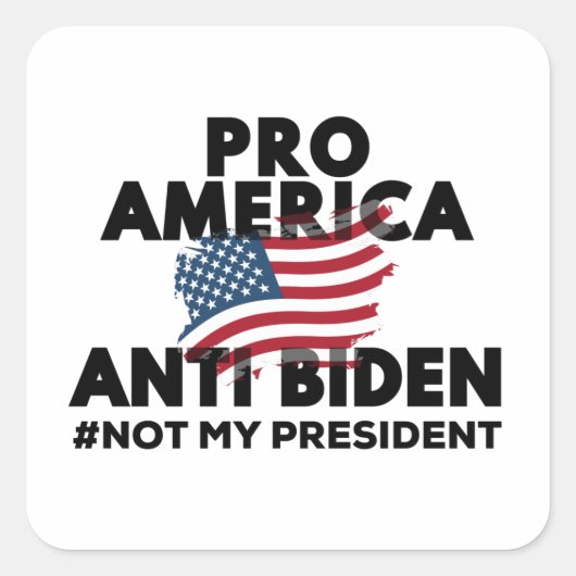 ANTI-BIDEN PRO-AMERIKA VIERKANTE STICKER (Voorkant)