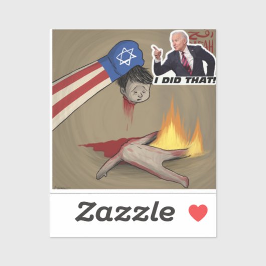 Anti biden Sticker biden genocide (Vel)