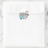 Anti-blauw vinkje ronde sticker (Tas)