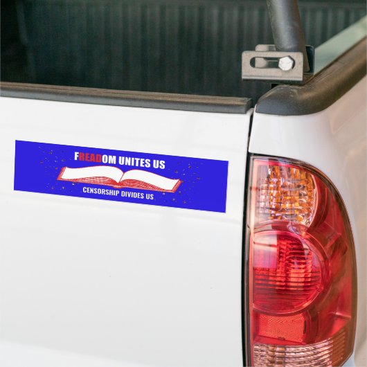 Anti Boek Banning Blue Bumpersticker (Op Truck)