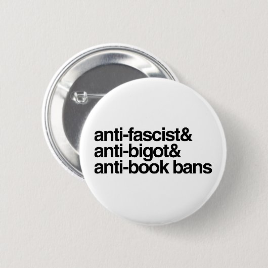 Anti-boek verboden ronde button 5,7 cm (Voorkant /achterkant)