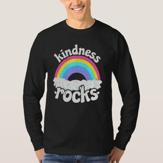 Anti Bullying Hippie Retro Teacher Rainbow Kindnes T-shirt (Voorkant)