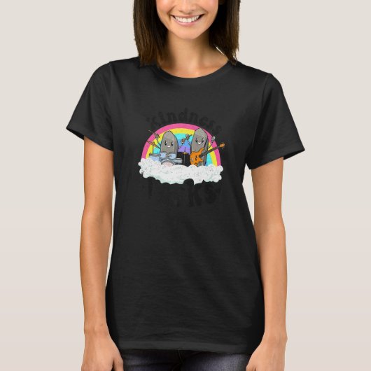 Anti-Bullying Rainbow Hippie Music Teacher Kindnes T-shirt (Voorkant)