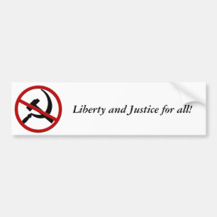 Anti-communisme, vrijheid en rechtvaardigheid voor bumpersticker