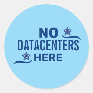 Anti-datacenter politiek ronde sticker