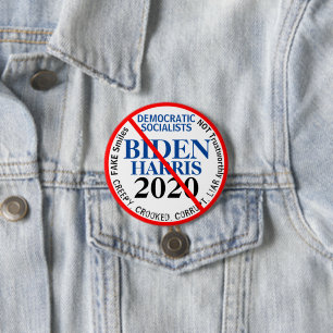 Anti-democratisch Biden Harris Edit JAAR Ronde Button 7,6 Cm