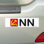 Anti-democratisch "communistisch nieuwsnetwerk" bumpersticker (Op auto)
