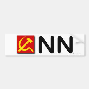 Anti-democratisch "communistisch nieuwsnetwerk" bumpersticker