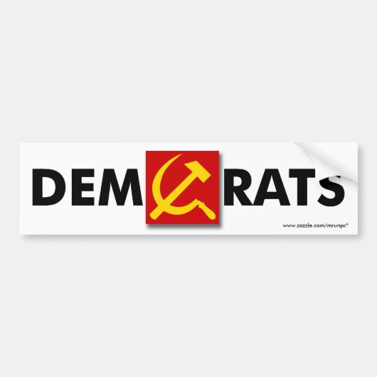 Anti-democratische bumpersticker "DemRats" (Voorkant)