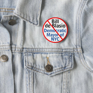 Anti-Democratische burgemeester de Blasio NYC BEWE Ronde Button 5,7 Cm