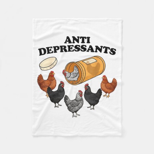 Anti Depressants Chicken Fleece Deken (Voorkant)