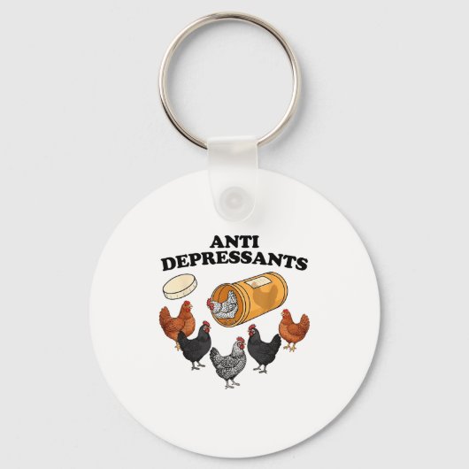 Anti Depressants Chicken  Sleutelhanger (Voorkant)