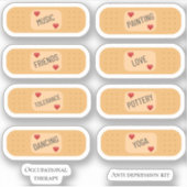 Anti-depressie bandaid kit Custom Vinyl Sticker (Voorkant)
