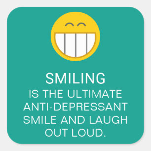 Anti-depressieve Motivational Quote om te Glimlach Vierkante Sticker