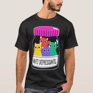 Anti-depressiva Pill box met katten Antidepressivu T-shirt