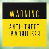 ANTI-DIEFSTAL IMMOBILIZER VEILIGHEIDSTEKEN AUTO BO RAAMSTICKER (Vel 3)