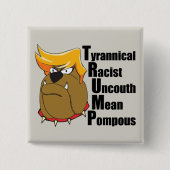 Anti Donald Trump Bulldog Funny Vierkante Button 5,1 Cm (Voorkant)