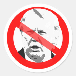 Anti-Donald-Trump-dementie in het gezicht gekruist Ronde Sticker
